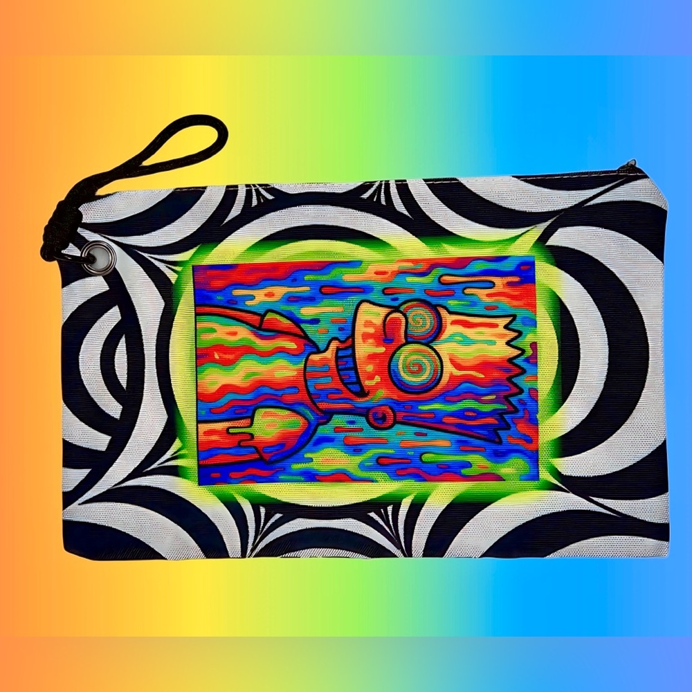 BART Simpson Handmade & Designed Large Double Sided Wristlet Bag